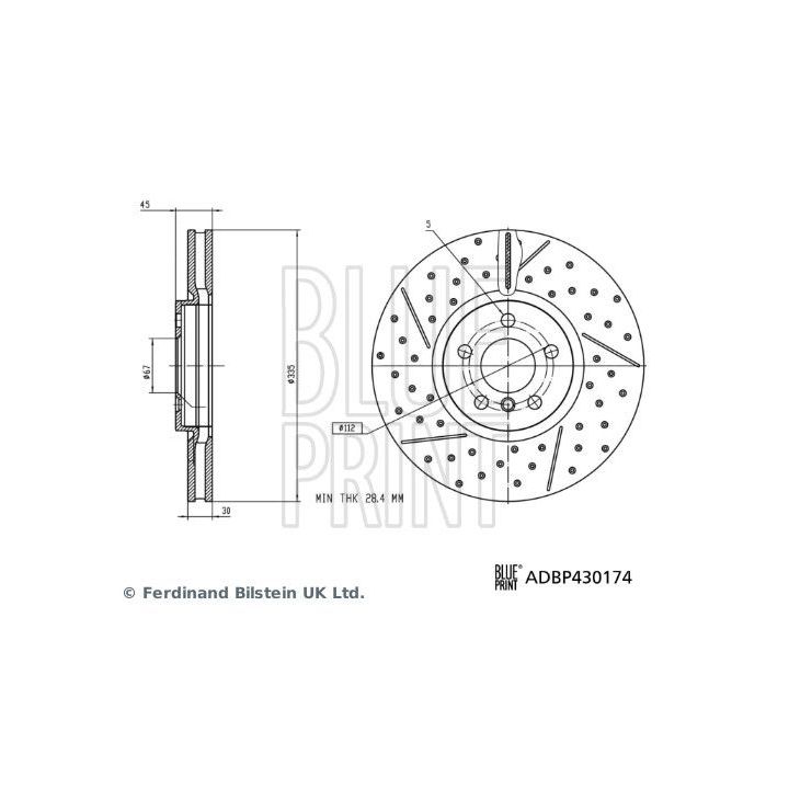 Stabdžių diskas BLUE PRINT ADBP430174