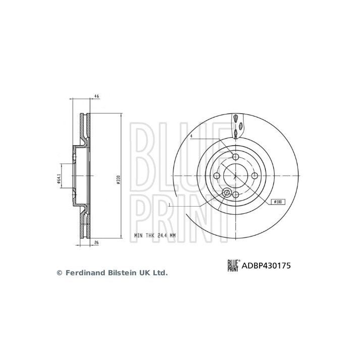 Stabdžių diskas BLUE PRINT ADBP430175