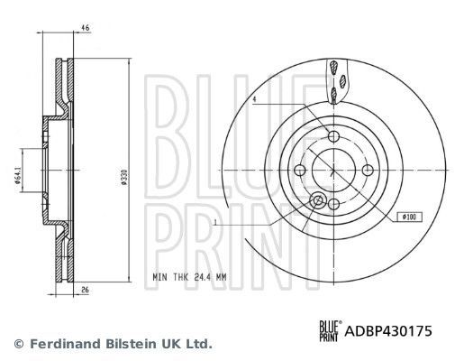 Stabdžių diskas BLUE PRINT ADBP430175