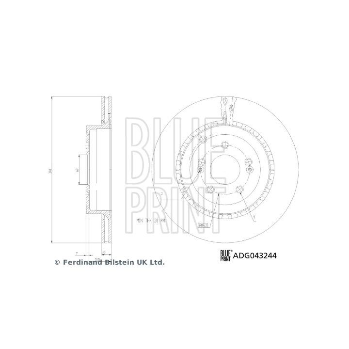 Stabdžių diskas BLUE PRINT ADG043244