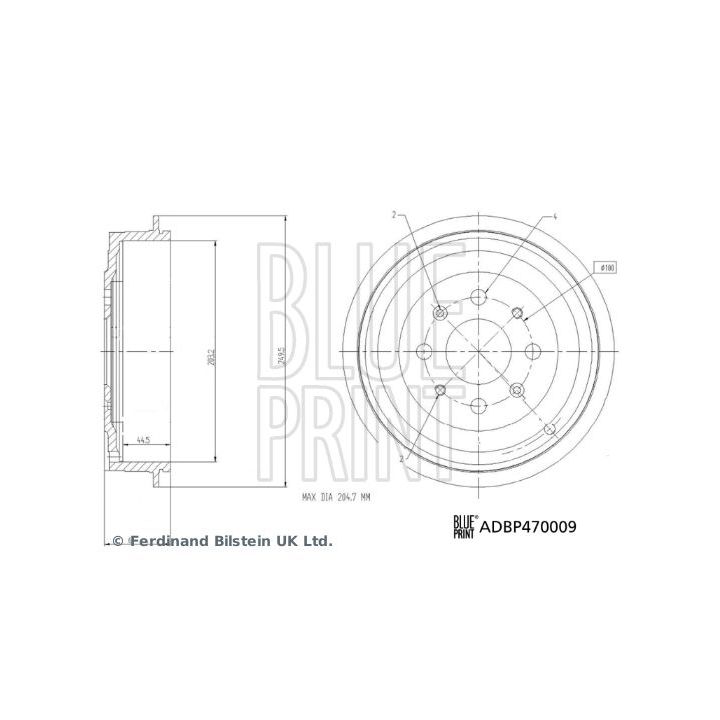 Stabdžių būgnas BLUE PRINT ADBP470009