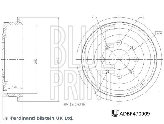 Stabdžių būgnas BLUE PRINT ADBP470009