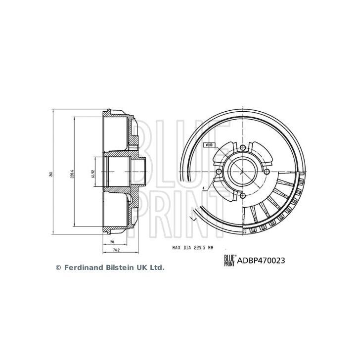 Stabdžių būgnas BLUE PRINT ADBP470023