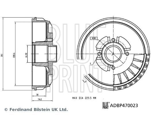 Stabdžių būgnas BLUE PRINT ADBP470023