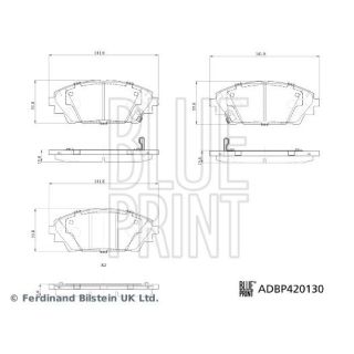 Stabdžių trinkelių rinkinys, diskinis stabdys BLUE PRINT ADBP420130