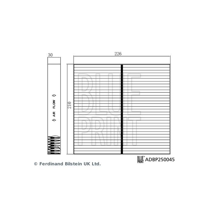 Filtras, salono oras BLUE PRINT ADBP250045