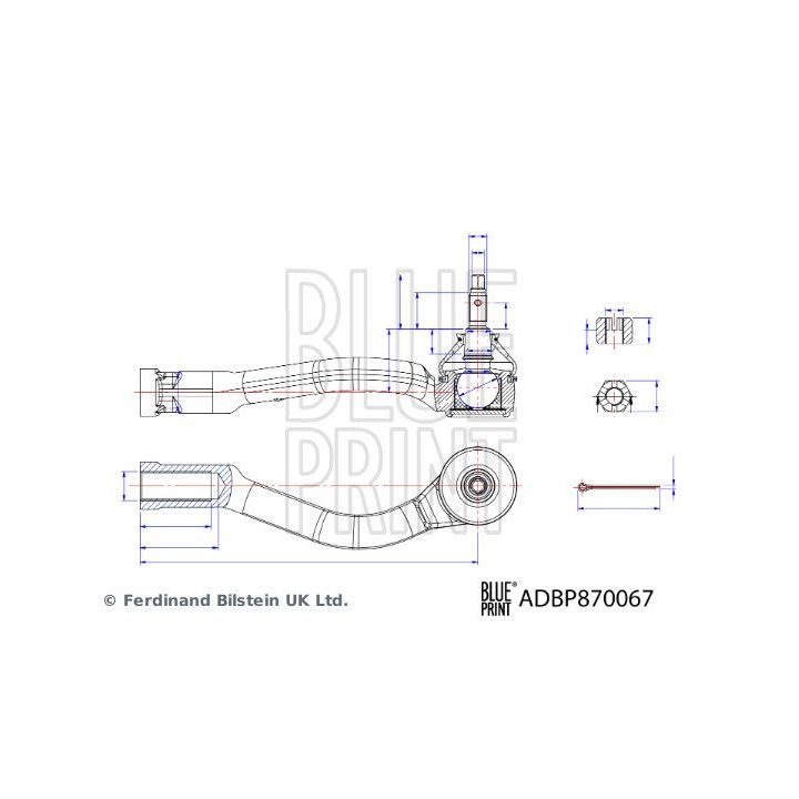 Skersinės vairo trauklės galas BLUE PRINT ADBP870067
