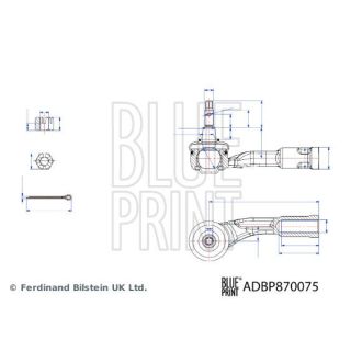 Skersinės vairo trauklės galas BLUE PRINT ADBP870075