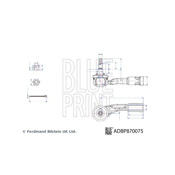Skersinės vairo trauklės galas BLUE PRINT ADBP870075