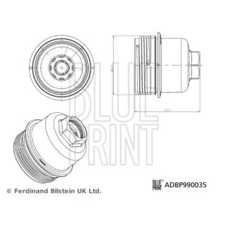 Dangtis, alyvos filtro korpusas BLUE PRINT ADBP990035