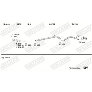 Išmetimo sistema WALKER REK005853A