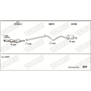 Išmetimo sistema WALKER REK005853D