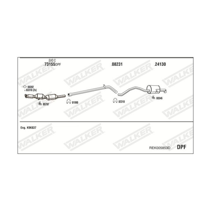 Išmetimo sistema WALKER REK005853D