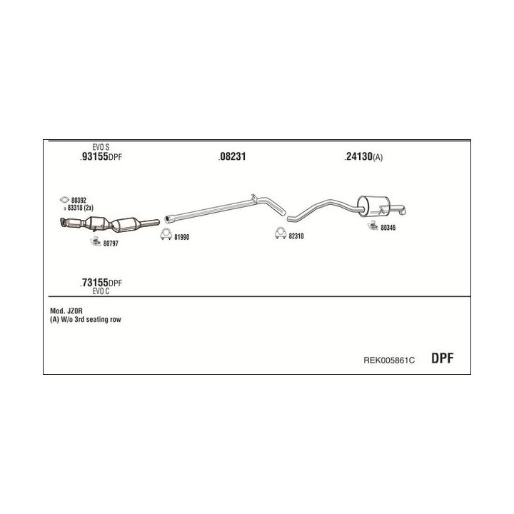 Išmetimo sistema WALKER REK005861C
