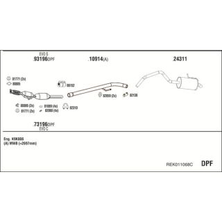 Išmetimo sistema WALKER REK011068C