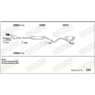 Išmetimo sistema WALKER REK018311A