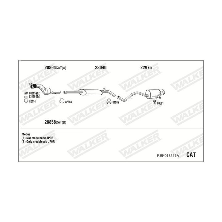 Išmetimo sistema WALKER REK018311A