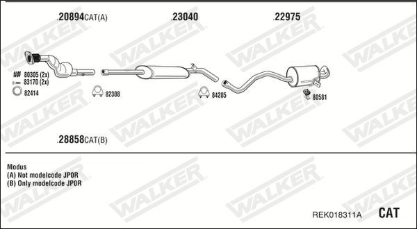 Išmetimo sistema WALKER REK018311A