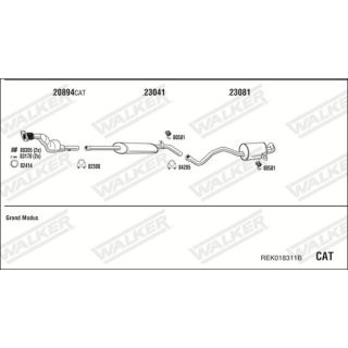 Išmetimo sistema WALKER REK018311B