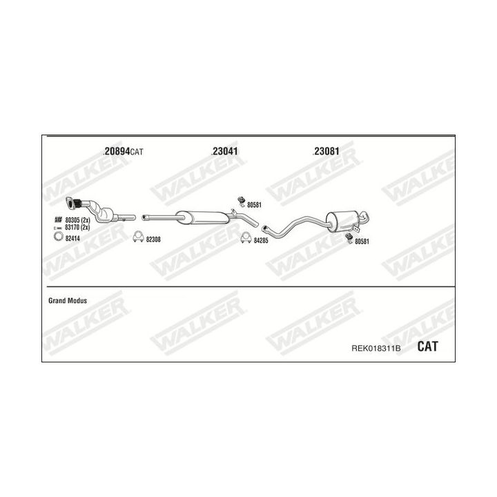 Išmetimo sistema WALKER REK018311B