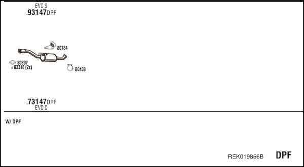 Išmetimo sistema WALKER REK019856B