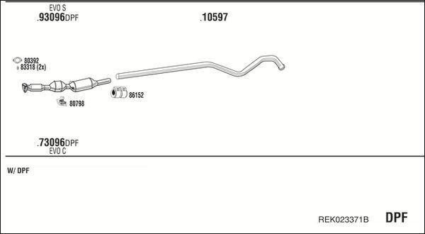 Išmetimo sistema WALKER REK023371B