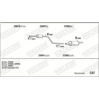 Išmetimo sistema WALKER REK025660