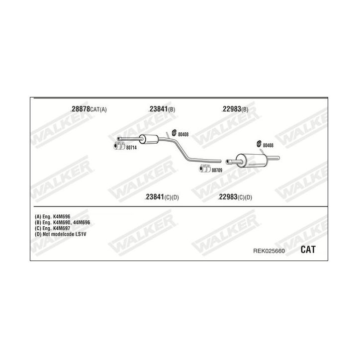 Išmetimo sistema WALKER REK025660