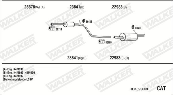 Išmetimo sistema WALKER REK025660