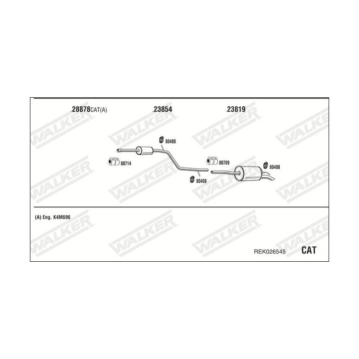 Išmetimo sistema WALKER REK026545