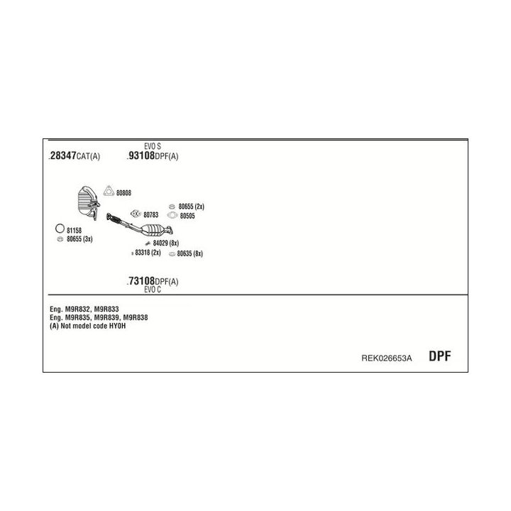 Išmetimo sistema WALKER REK026653A