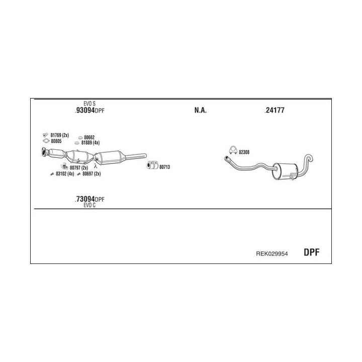 Išmetimo sistema WALKER REK029954