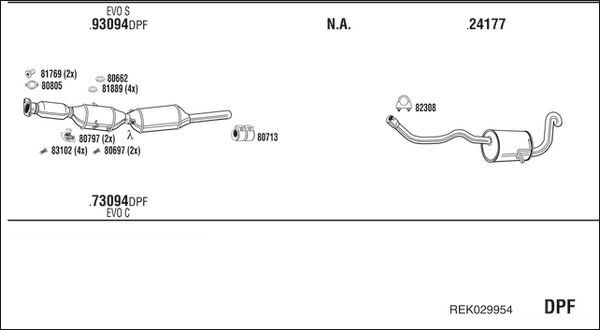 Išmetimo sistema WALKER REK029954