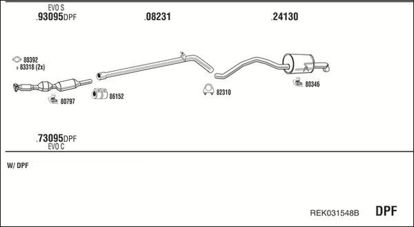 Išmetimo sistema WALKER REK031548B