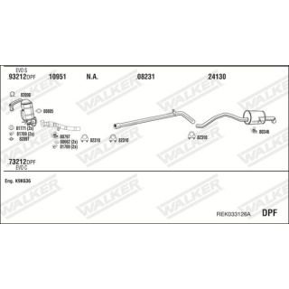 Išmetimo sistema WALKER REK033126A