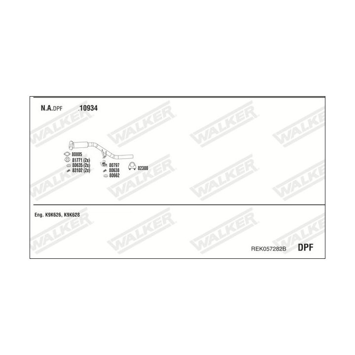 Išmetimo sistema WALKER REK057282B