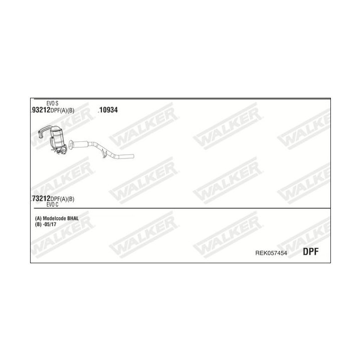 Išmetimo sistema WALKER REK057454