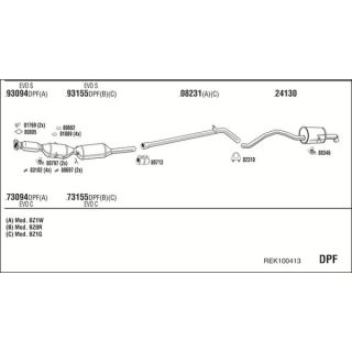 Išmetimo sistema WALKER REK100413