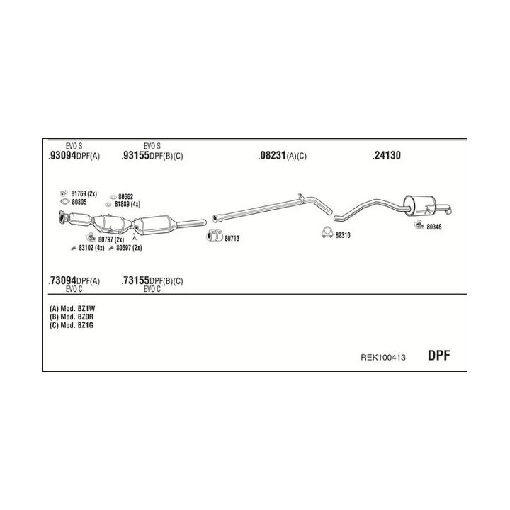 Išmetimo sistema WALKER REK100413