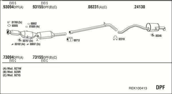 Išmetimo sistema WALKER REK100413