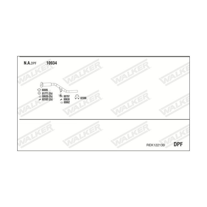 Išmetimo sistema WALKER REK122130