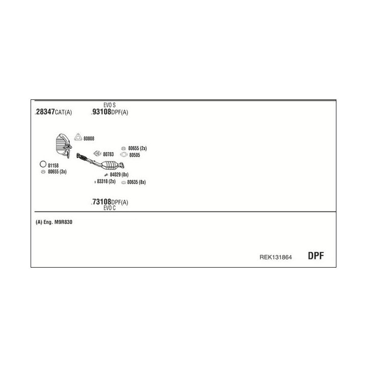 Išmetimo sistema WALKER REK131864