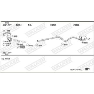 Išmetimo sistema WALKER REK134046A