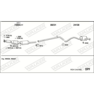 Išmetimo sistema WALKER REK134046B