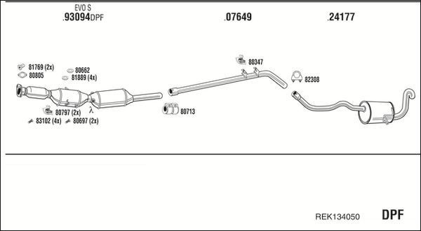 Išmetimo sistema WALKER REK134050