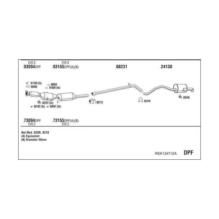 Išmetimo sistema WALKER REK134712A