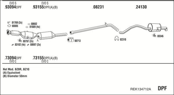 Išmetimo sistema WALKER REK134712A