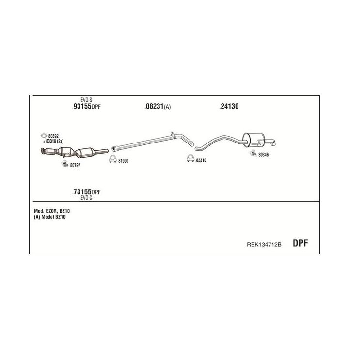 Išmetimo sistema WALKER REK134712B