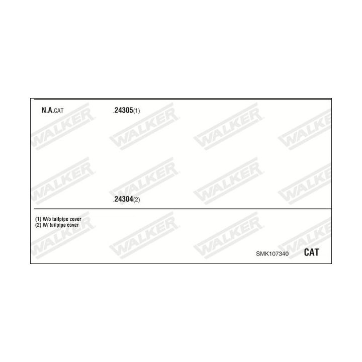 Išmetimo sistema WALKER SMK107340