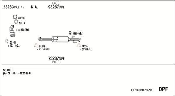 Išmetimo sistema WALKER OPK030762B